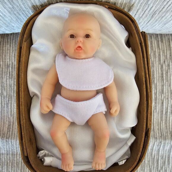 Other - ♡ 6 inch Full Silicone Reborn Baby Doll With White Bib and Pants ♡